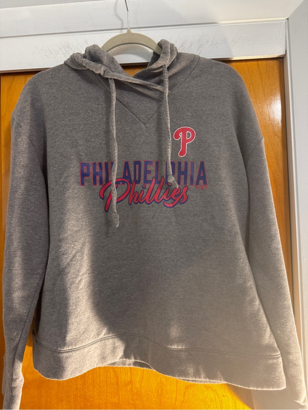 Fanatics Gray Fleece Pullover Hoodie with White Logo